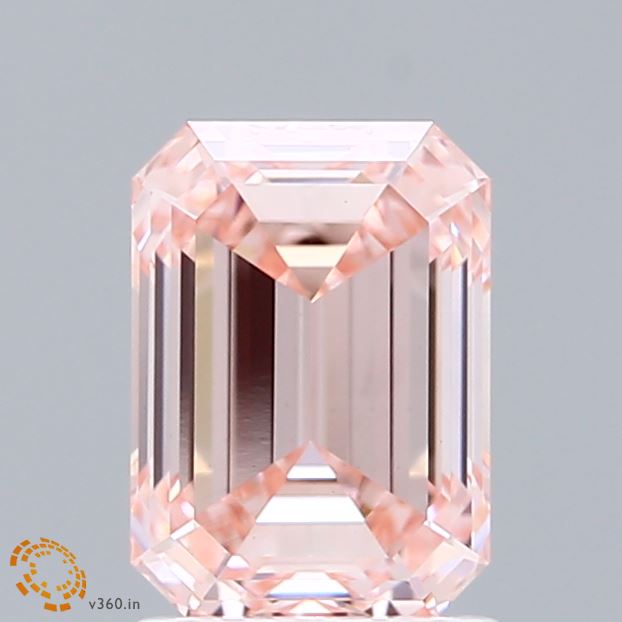 1.91ct Emerald FANCY INTENSE PINK VVS2 Lab Created Diamond