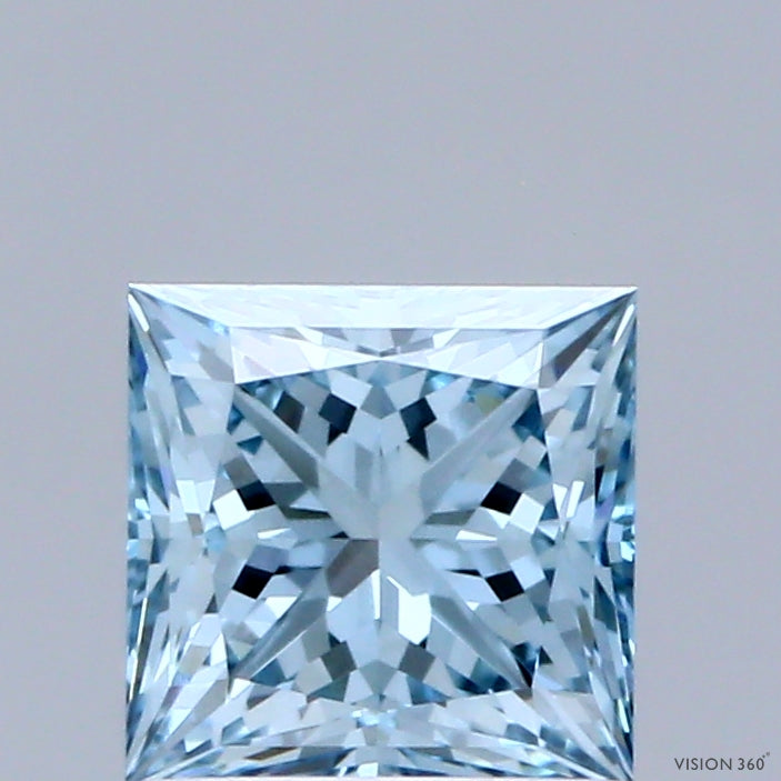1.02ct Princess FANCY VIVID BLUE VVS1 Lab Created Diamond