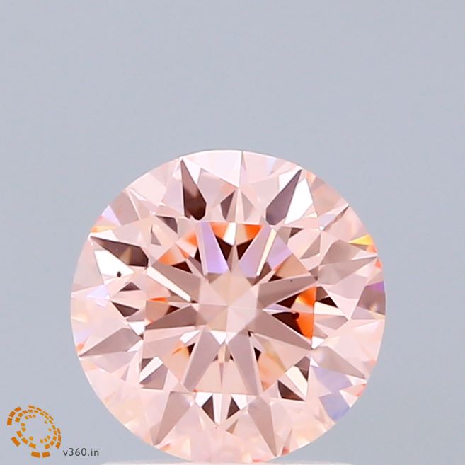 1.52ct Round FANCY VIVID PINK VS2 Lab Created Diamond