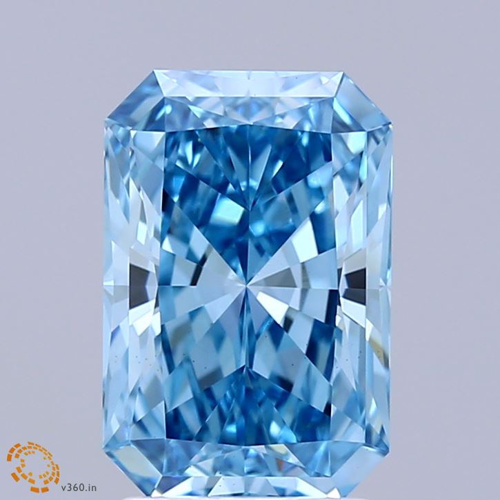 2.51ct Radiant FANCY VIVID BLUE VVS2 Lab Created Diamond