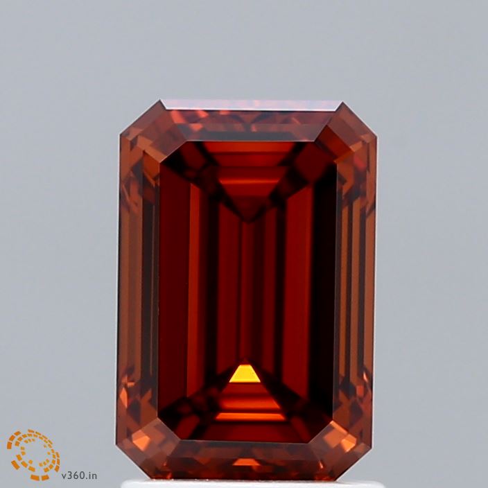 2.01ct Emerald FANCY ORANGE VS1 Lab Created Diamond