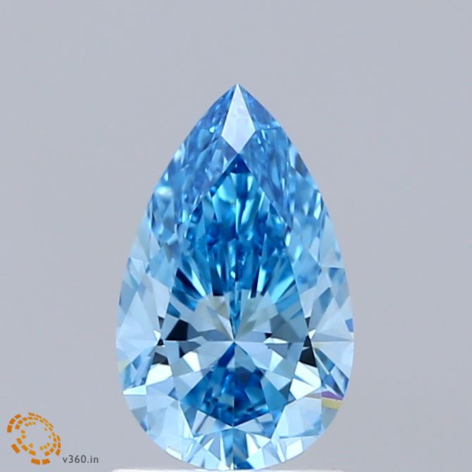 1.01ct Pear FANCY VIVID BLUE VVS2 Lab Created Diamond