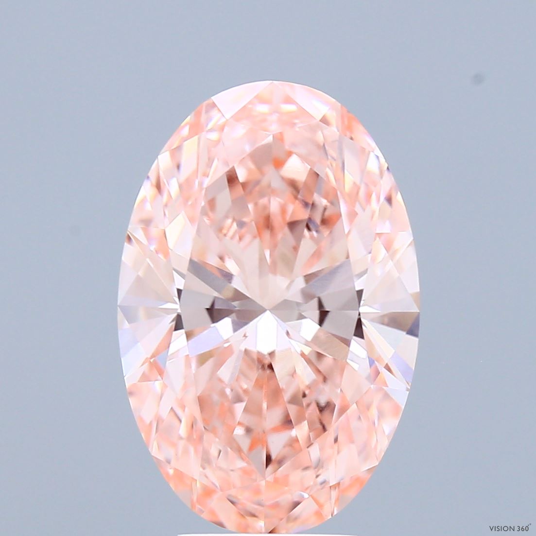 5.22ct Oval FANCY VIVID PINK VVS2 Lab Created Diamond