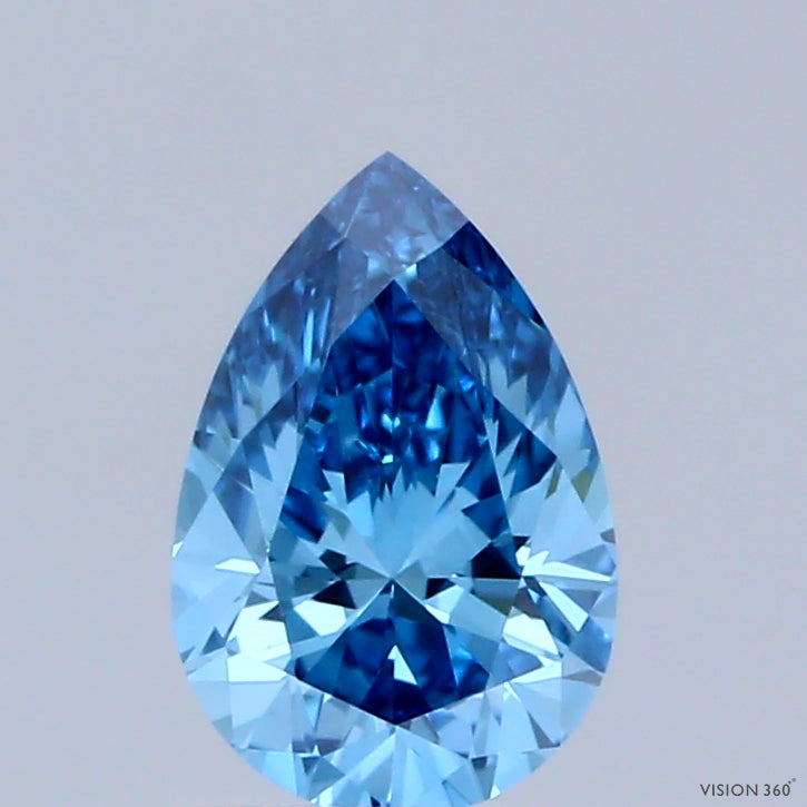 0.63ct Pear FANCY VIVID BLUE VVS2 Lab Created Diamond