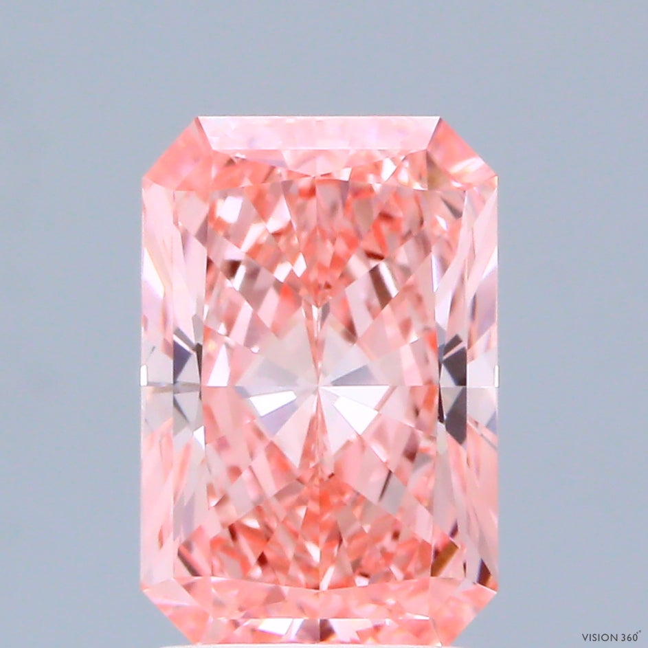 2.07ct Radiant FANCY VIVID PINK VVS2 Lab Created Diamond
