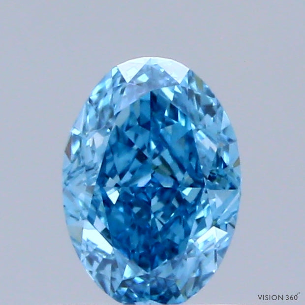 0.53ct Oval FANCY VIVID BLUE VS1 Lab Created Diamond