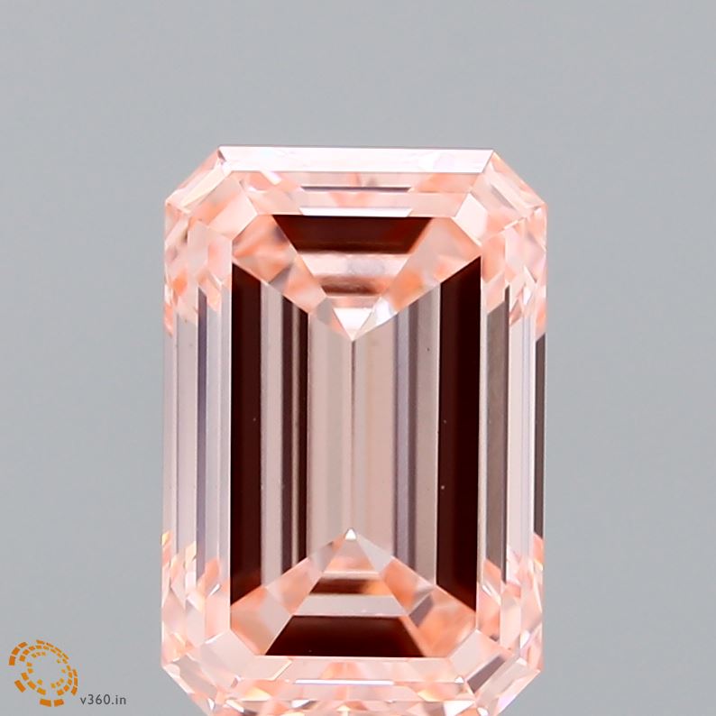 3.02ct Emerald FANCY INTENSE PINK VS1 Lab Created Diamond