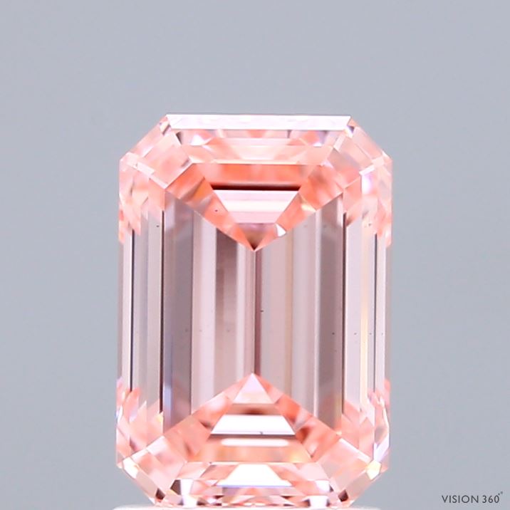 2.08ct Emerald FANCY INTENSE PINK VS1 Lab Created Diamond