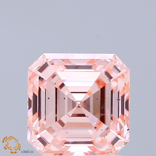 2.01ct Asscher FANCY INTENSE PINK VS2 Lab Created Diamond