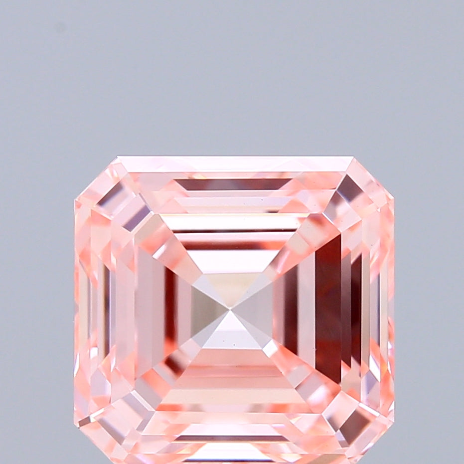 3.15ct Asscher FANCY INTENSE PINK VS1 Lab Created Diamond