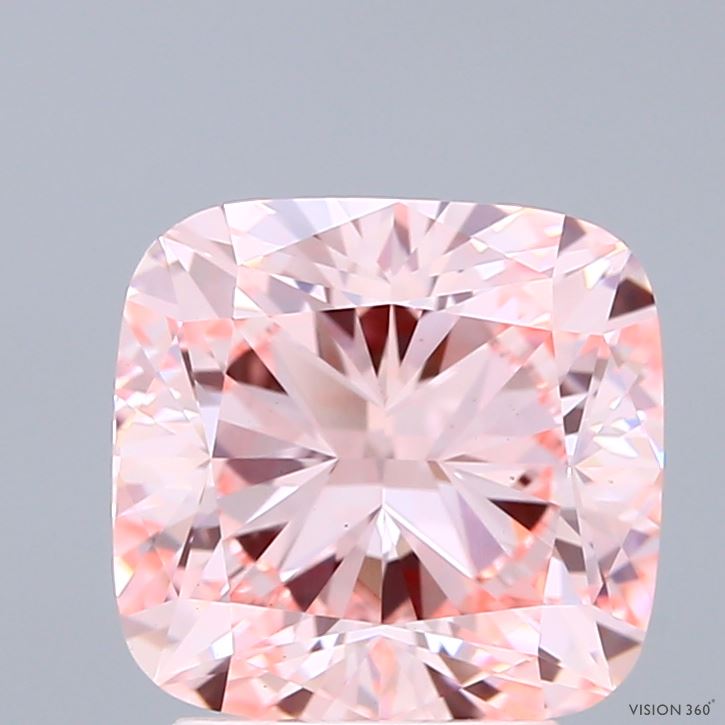 3.01ct Cushion FANCY INTENSE PINK VS1 Lab Created Diamond