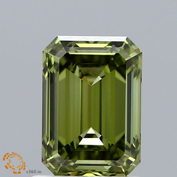 1.5ct Emerald FANCY VIVID GREEN VVS2 Lab Created Diamond