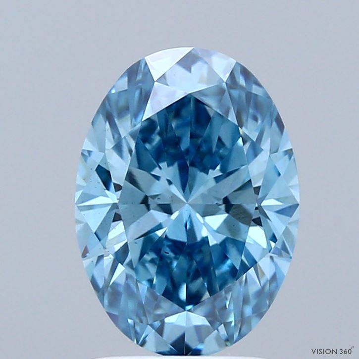 2ct Oval FANCY VIVID BLUE VS1 Lab Created Diamond