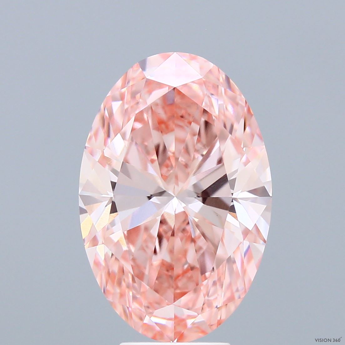 5.54ct Oval FANCY VIVID PINK VVS2 Lab Created Diamond