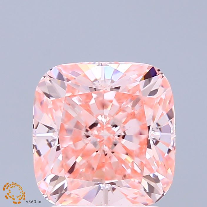 3.01ct Cushion FANCY INTENSE PINK VS1 Lab Created Diamond