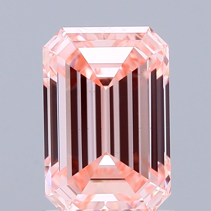 1.56ct Emerald FANCY VIVID PINK VS1 Lab Created Diamond