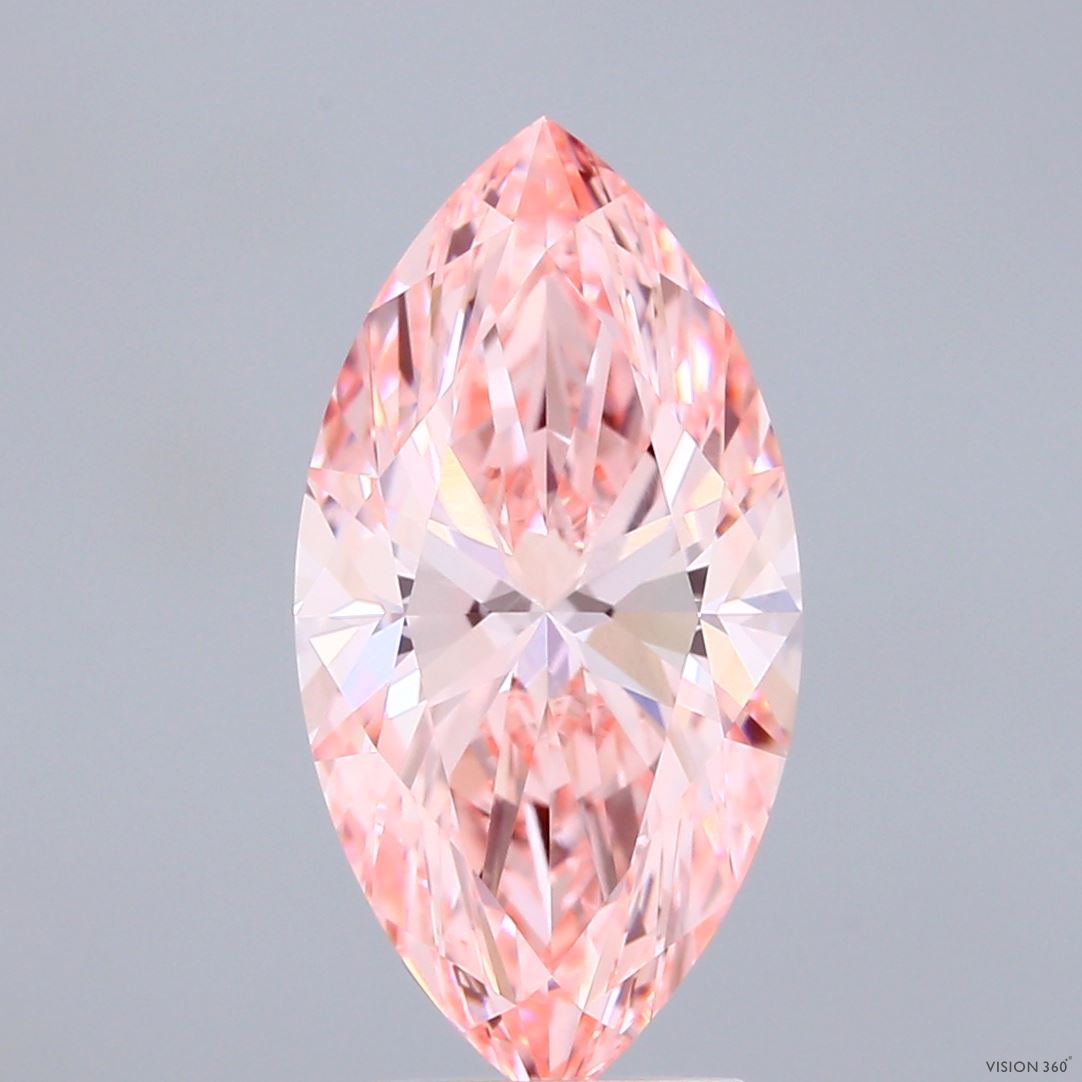 3.55ct Marquise FANCY VIVID PINK VVS1 Lab Created Diamond