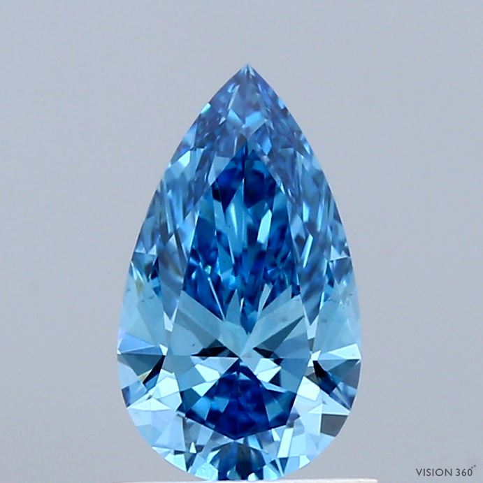 1ct Pear FANCY VIVID BLUE VS1 Lab Created Diamond