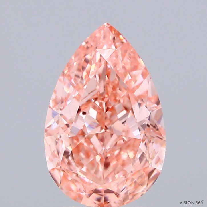 2.1ct Pear FANCY VIVID PINK VS1 Lab Created Diamond