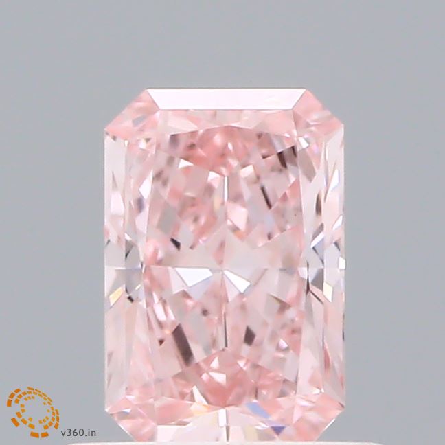 0.65ct Radiant FANCY INTENSE PINK VVS2 Lab Created Diamond