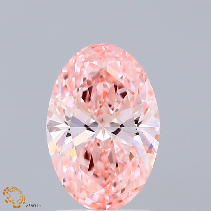 1.51ct Oval FANCY VIVID PINK VVS1 Lab Created Diamond