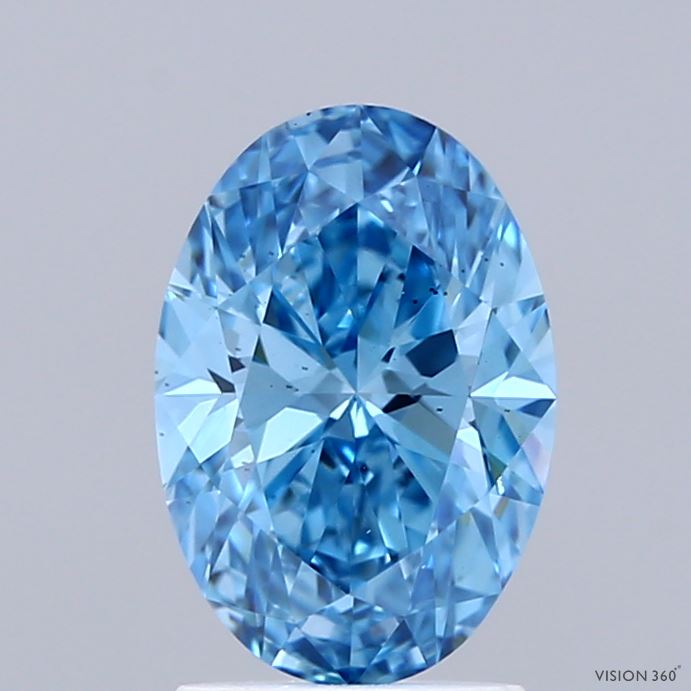 1.5ct Oval FANCY VIVID BLUE VS2 Lab Created Diamond
