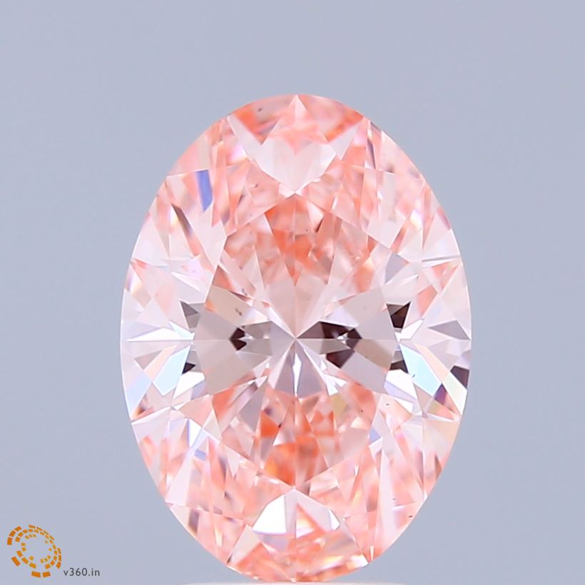2.85ct Oval FANCY VIVID PINK VS1 Lab Created Diamond