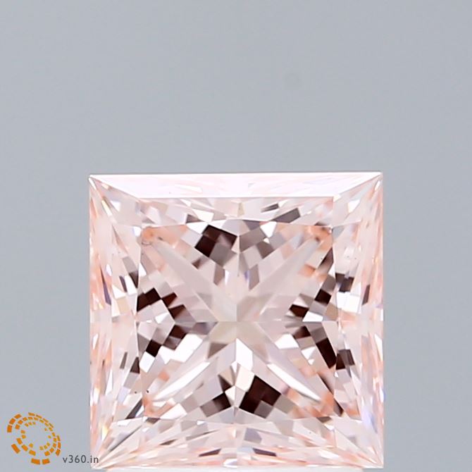 2ct Princess FANCY INTENSE PINK VS1 Lab Created Diamond
