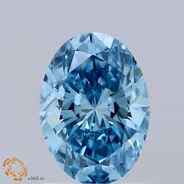 1.07ct Oval FANCY VIVID BLUE VS2 Lab Created Diamond