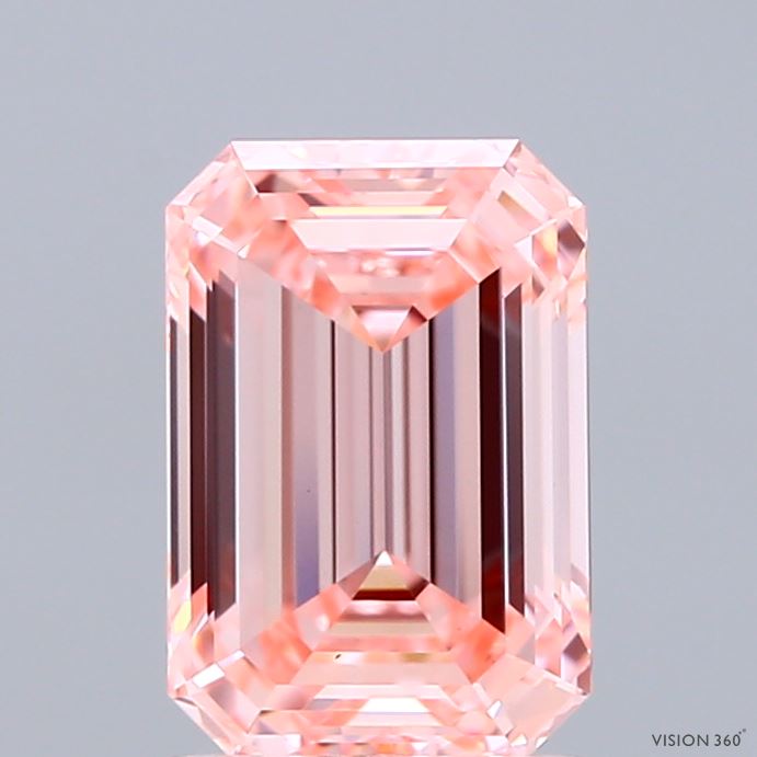 2.01ct Emerald FANCY INTENSE PINK VS1 Lab Created Diamond