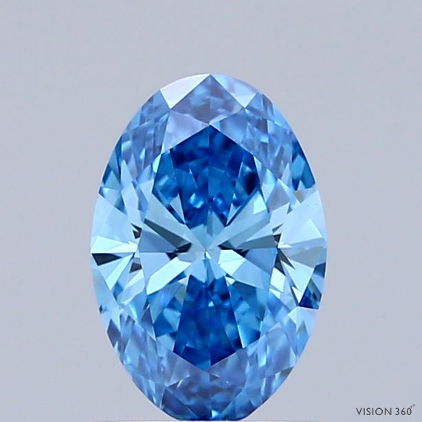 0.84ct Oval FANCY VIVID BLUE VVS2 Lab Created Diamond