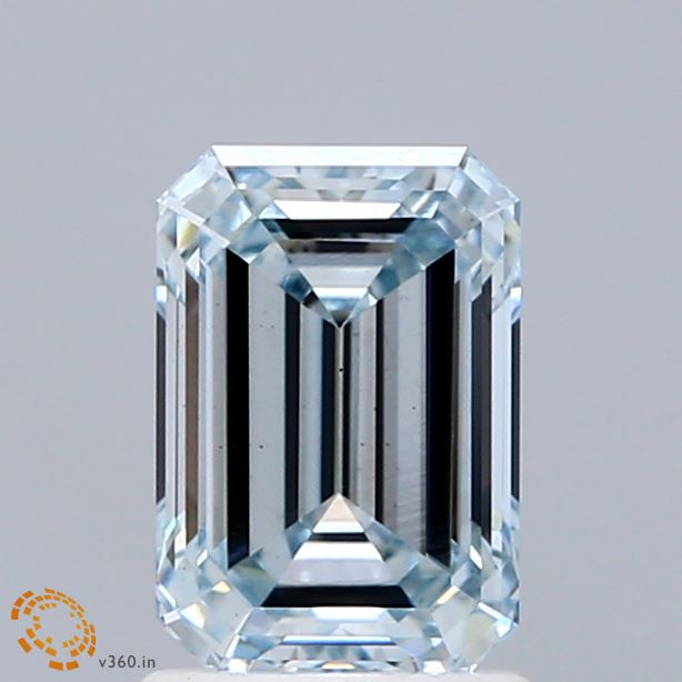 1.51ct Emerald FANCY LIGHT GREENISH BLUE VS1 Lab Created Diamond