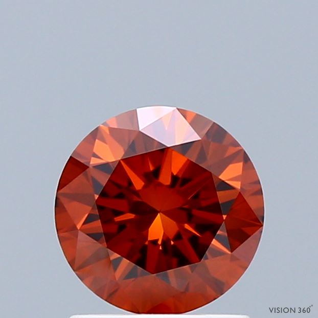 1.01ct Round FANCY DEEP ORANGE VVS2 Lab Created Diamond