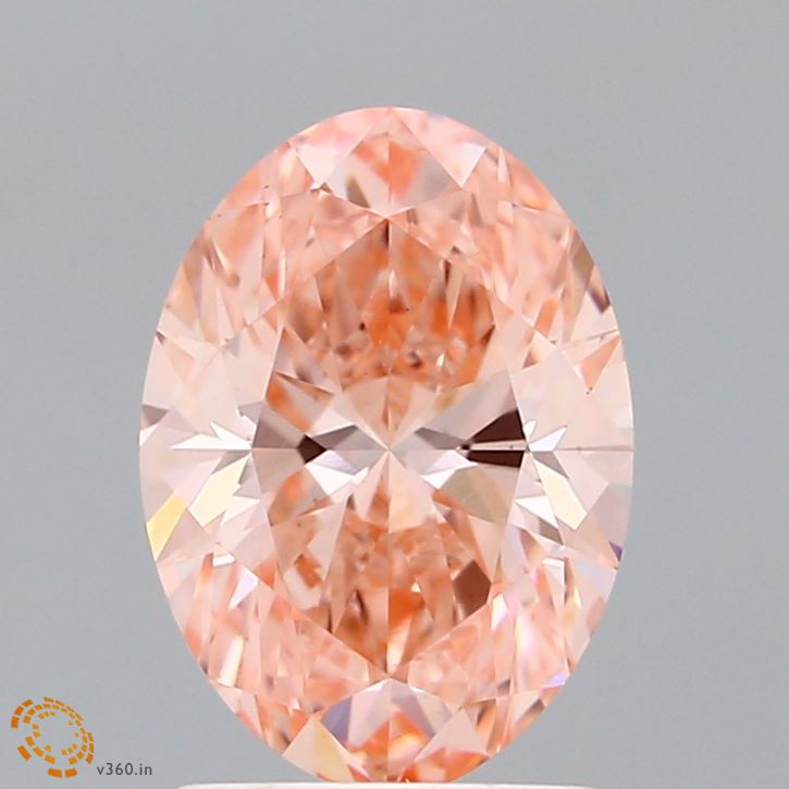 1.8ct Oval FANCY VIVID PINK VVS2 Lab Created Diamond