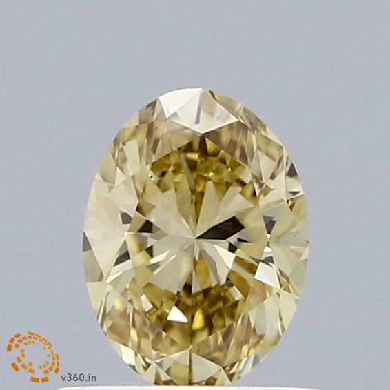 0.71ct Oval FANCY INTENSE YELLOW VS1 Lab Created Diamond