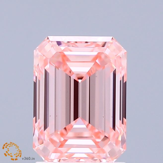 2.06ct Emerald FANCY VIVID PINK VS1 Lab Created Diamond