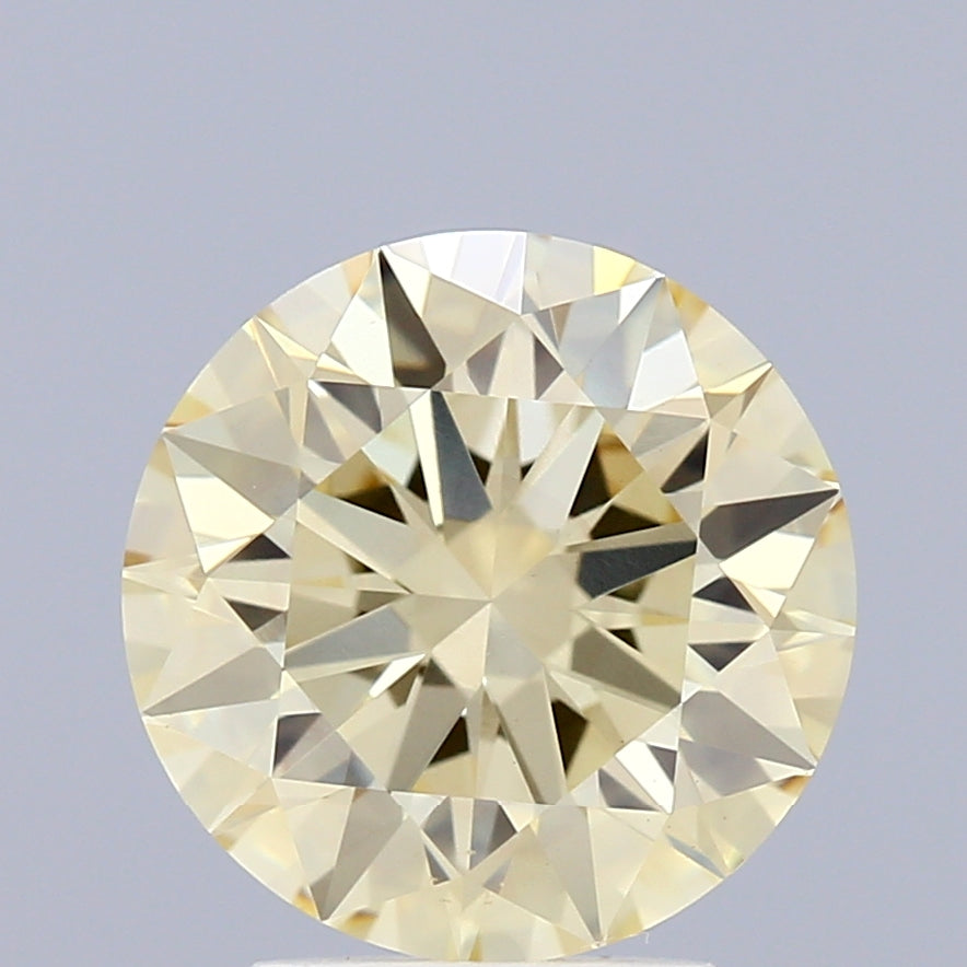 2.27ct Round FANCY LIGHT YELLOW VS1 Lab Created Diamond