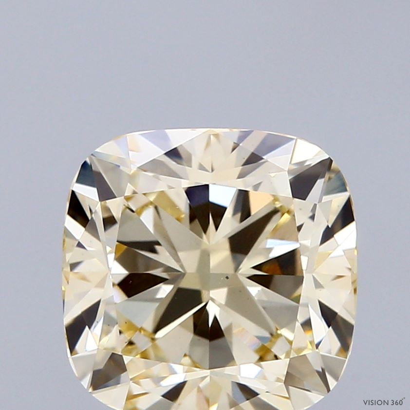 4.08ct Cushion FANCY LIGHT YELLOW VS2 Lab Created Diamond