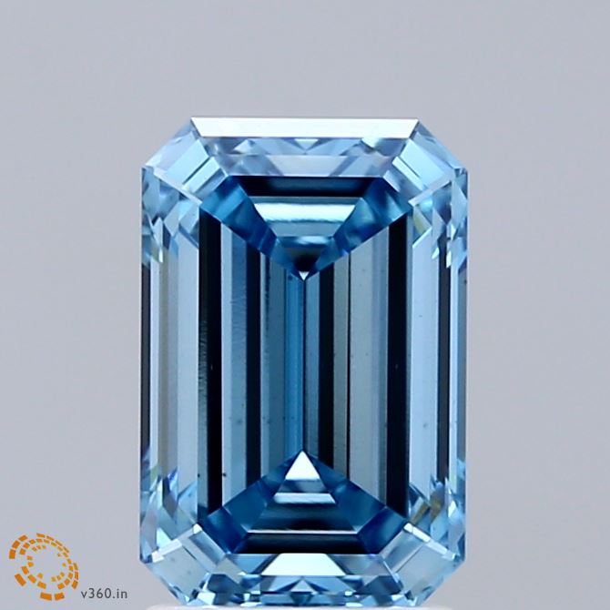 2.01ct Emerald FANCY VIVID BLUE VS2 Lab Created Diamond