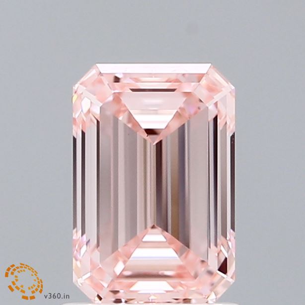 1.52ct Emerald FANCY INTENSE PINK VVS2 Lab Created Diamond