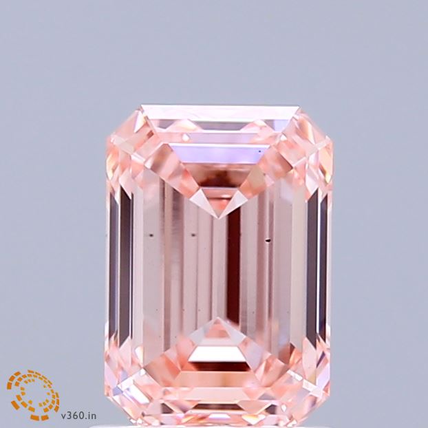 1.54ct Emerald FANCY VIVID PINK VS1 Lab Created Diamond