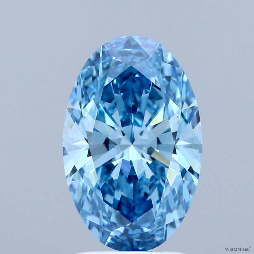 2.34ct Oval FANCY VIVID BLUE VS1 Lab Created Diamond
