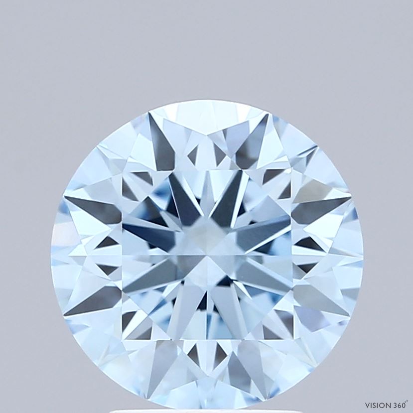 3.29ct Round FANCY VIVID BLUE VS1 Lab Created Diamond