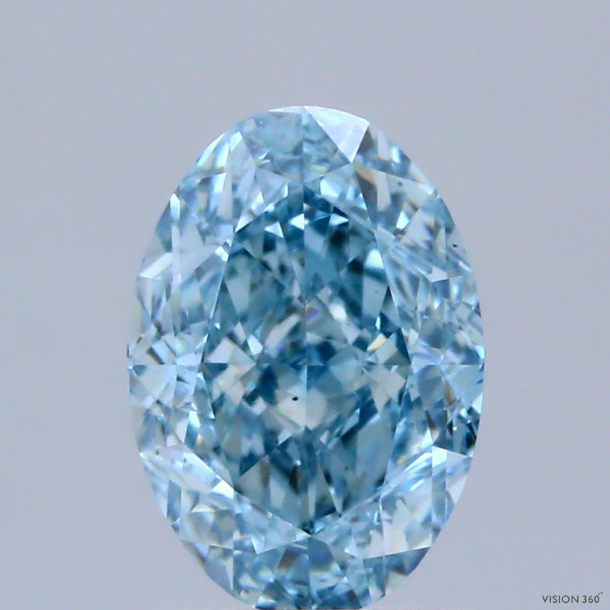 1.61ct Oval FANCY INTENSE BLUE VS2 Lab Created Diamond