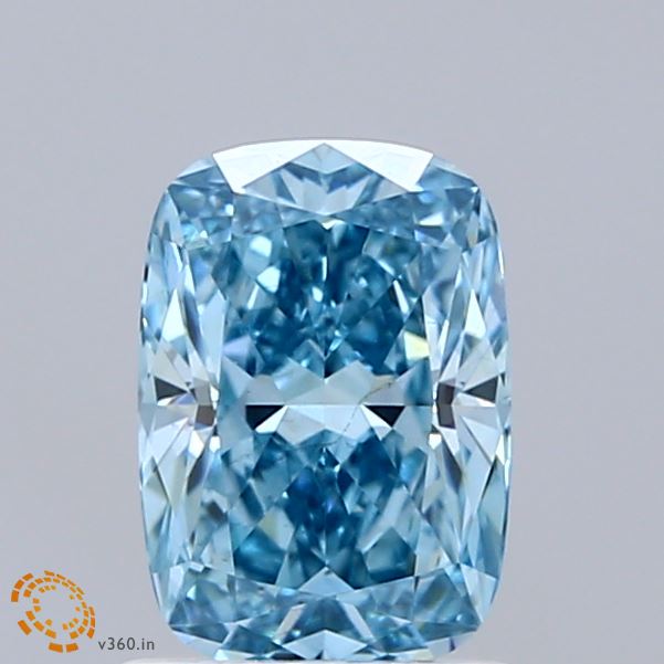 1.29ct Cushion FANCY VIVID BLUE VS2 Lab Created Diamond