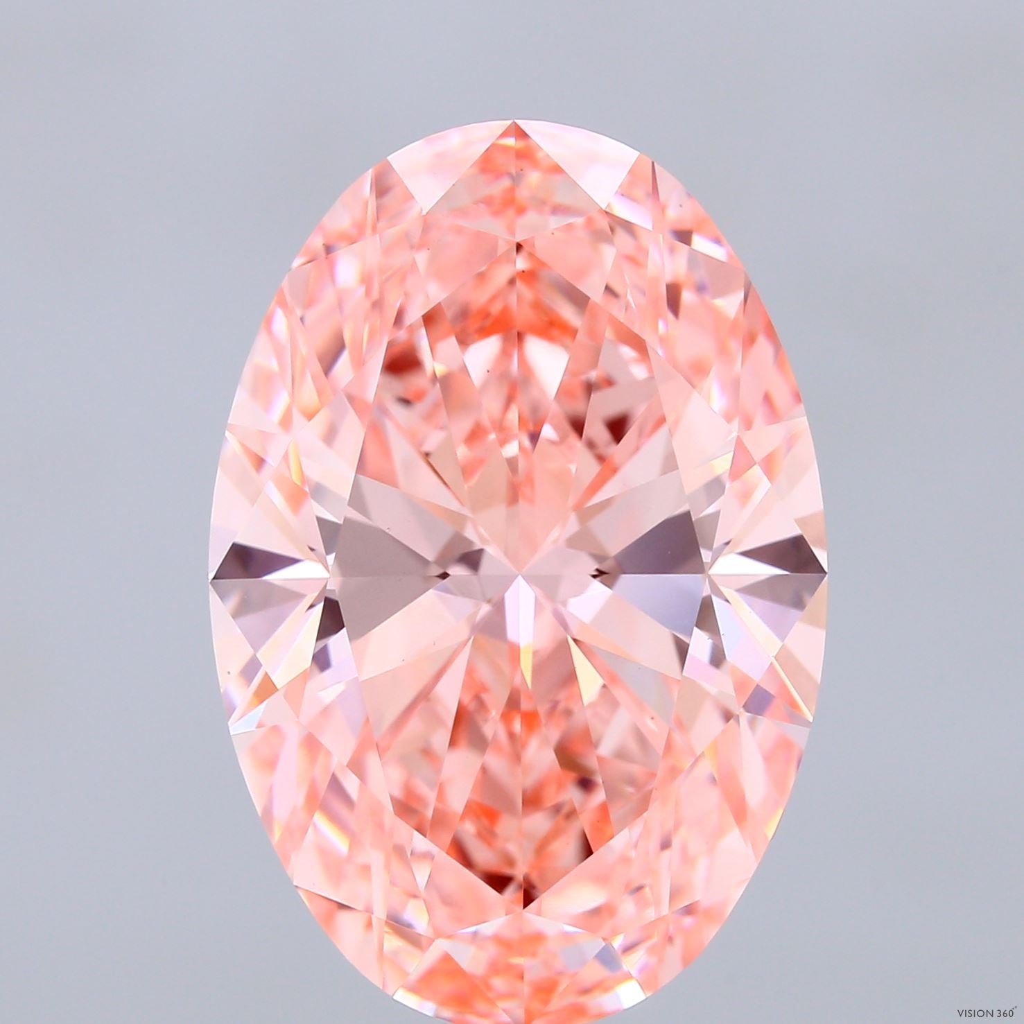 15.12ct Oval FANCY VIVID PINK VVS2 Lab Created Diamond