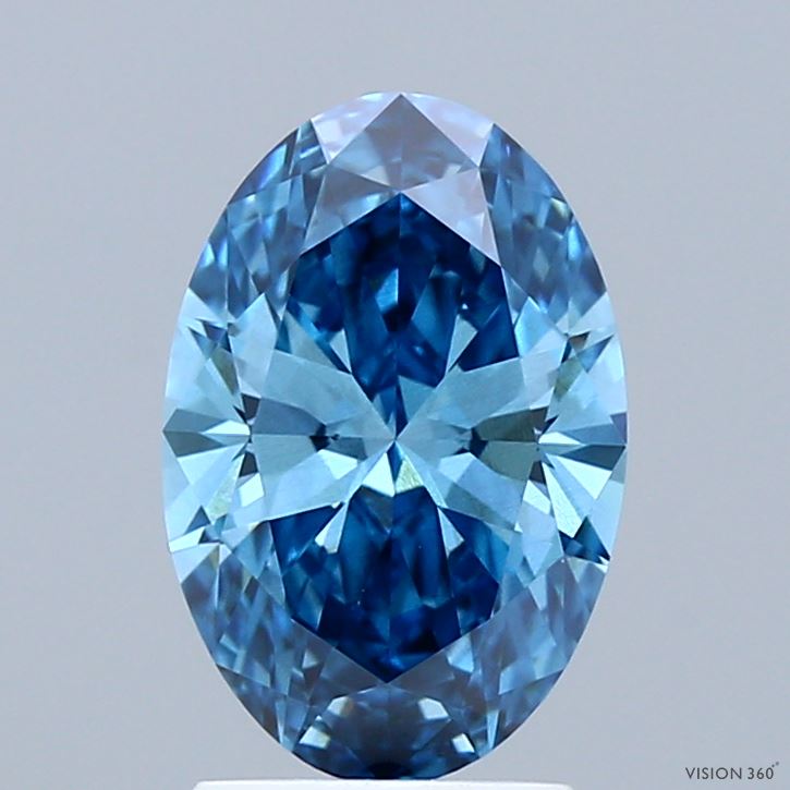 1.64ct Oval FANCY VIVID BLUE VS1 Lab Created Diamond