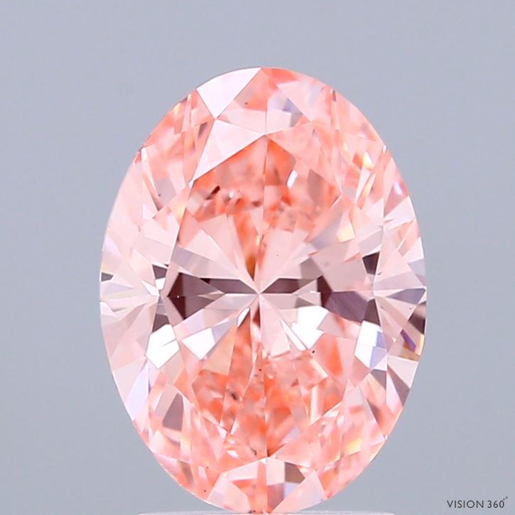 2ct Oval FANCY VIVID PINK VS1 Lab Created Diamond
