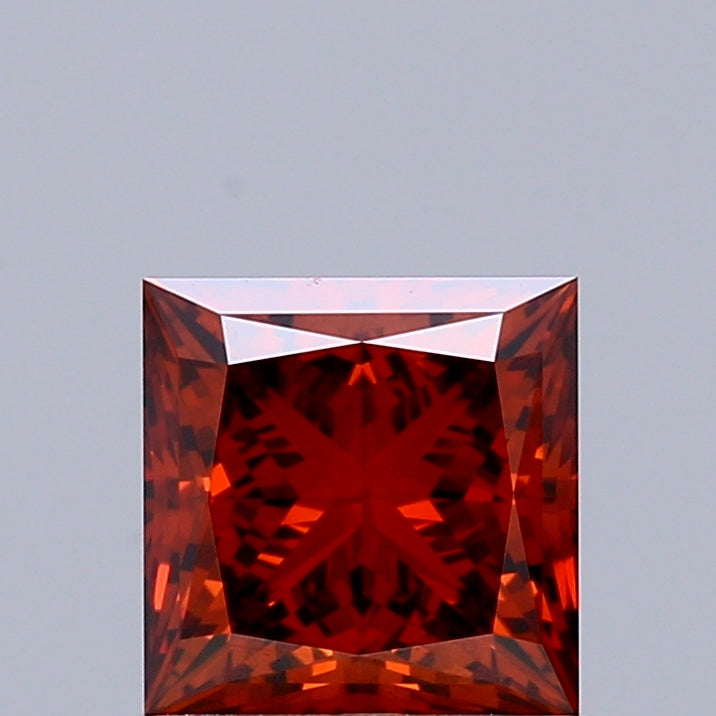 1.08ct Princess FANCY DEEP ORANGE VS1 Lab Created Diamond