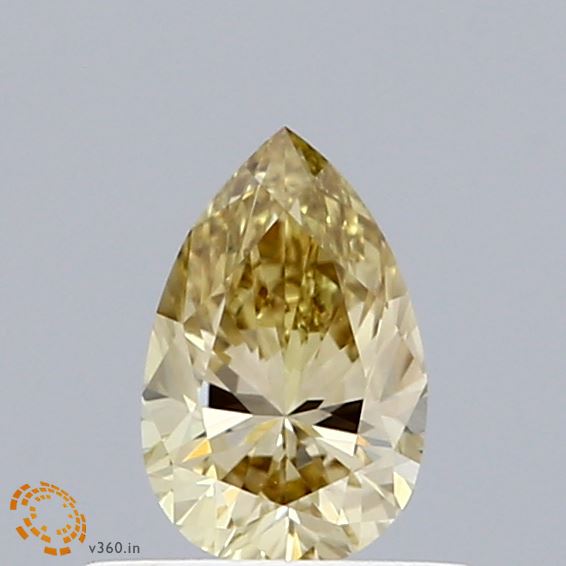 0.51ct Pear FANCY INTENSE YELLOW VS1 Lab Created Diamond